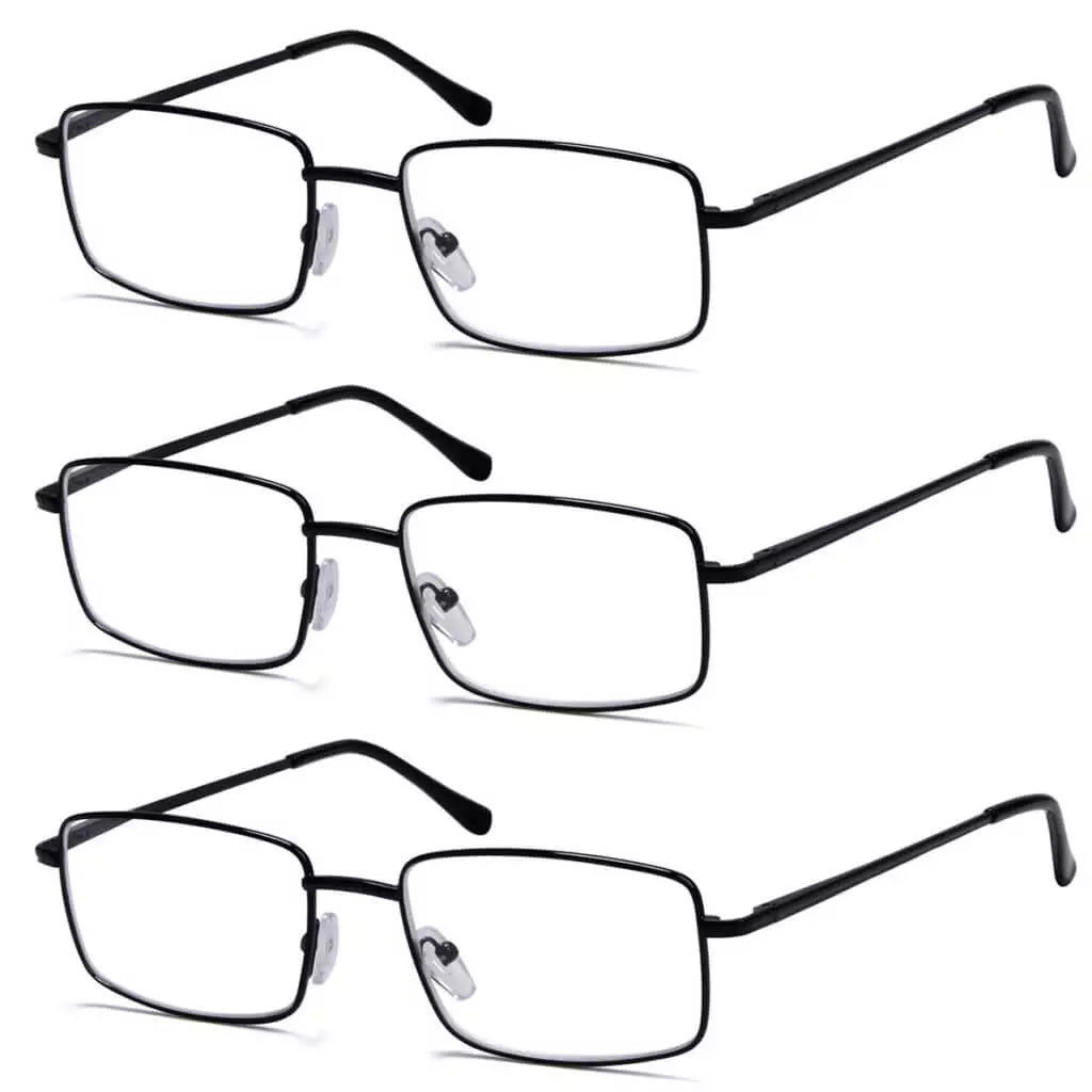 3 Pack Classic Metal Frame Reading Glasses R15023eyekeeper.com