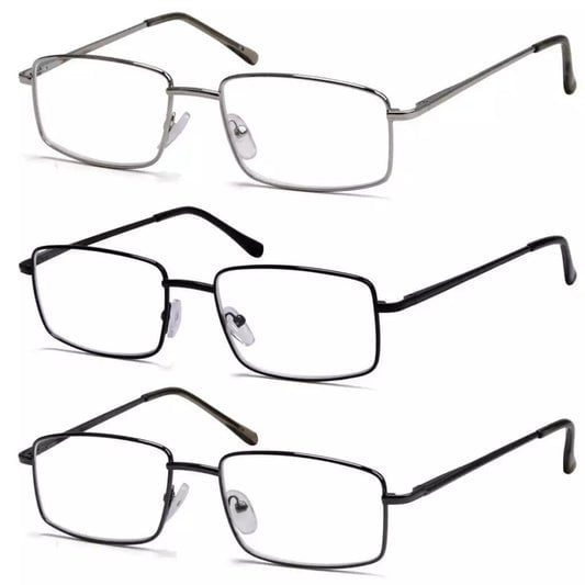 3 Pack Classic Metal Frame Reading Glasses R15023eyekeeper.com