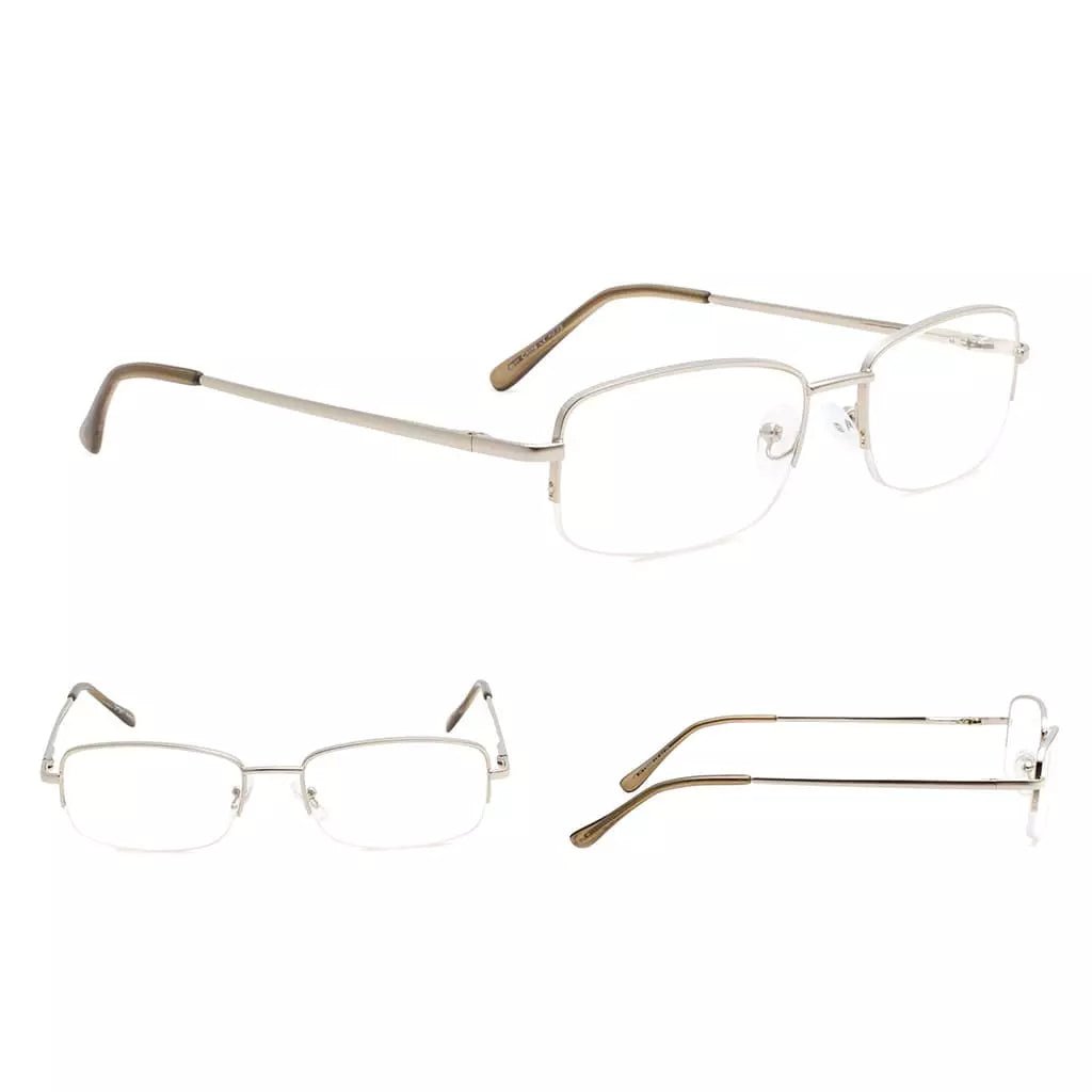 4 Pack Half - rim Metal Reading Glasses Include Sunglasses 3 - R15015eyekeeper.com
