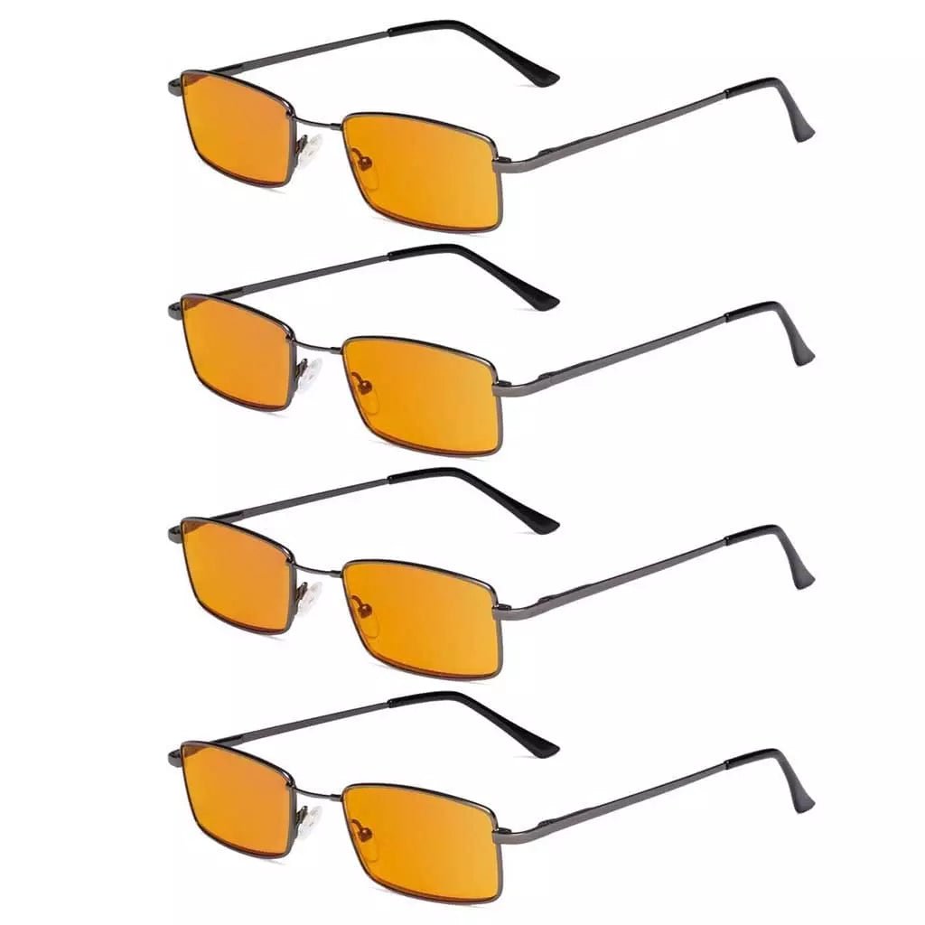 4 Pack Metal Rectangle Blue Light Blocking Readers DS1709eyekeeper.com