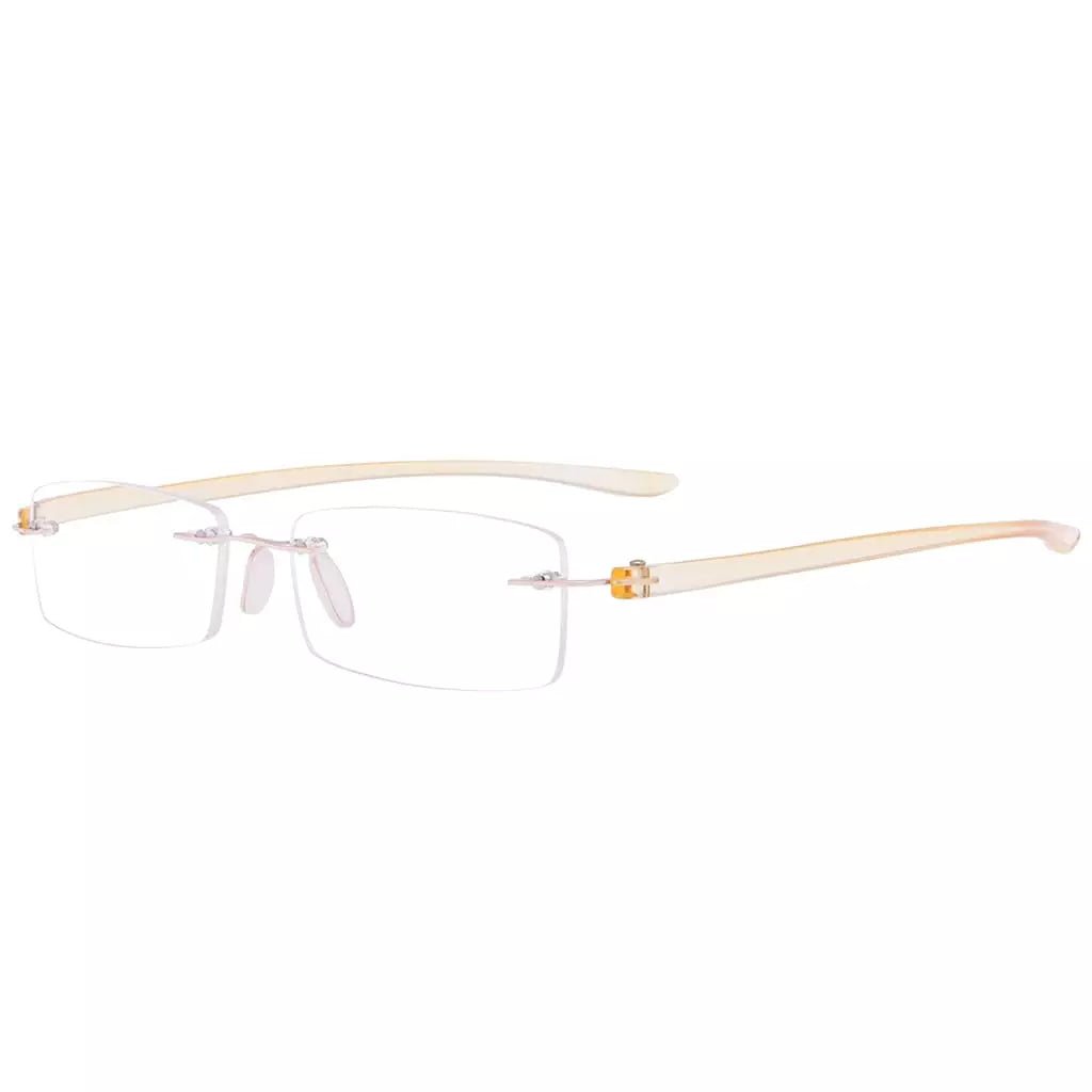 Small Lenes Rectangle Reading Glasses Rimless Readers R14001eyekeeper.com