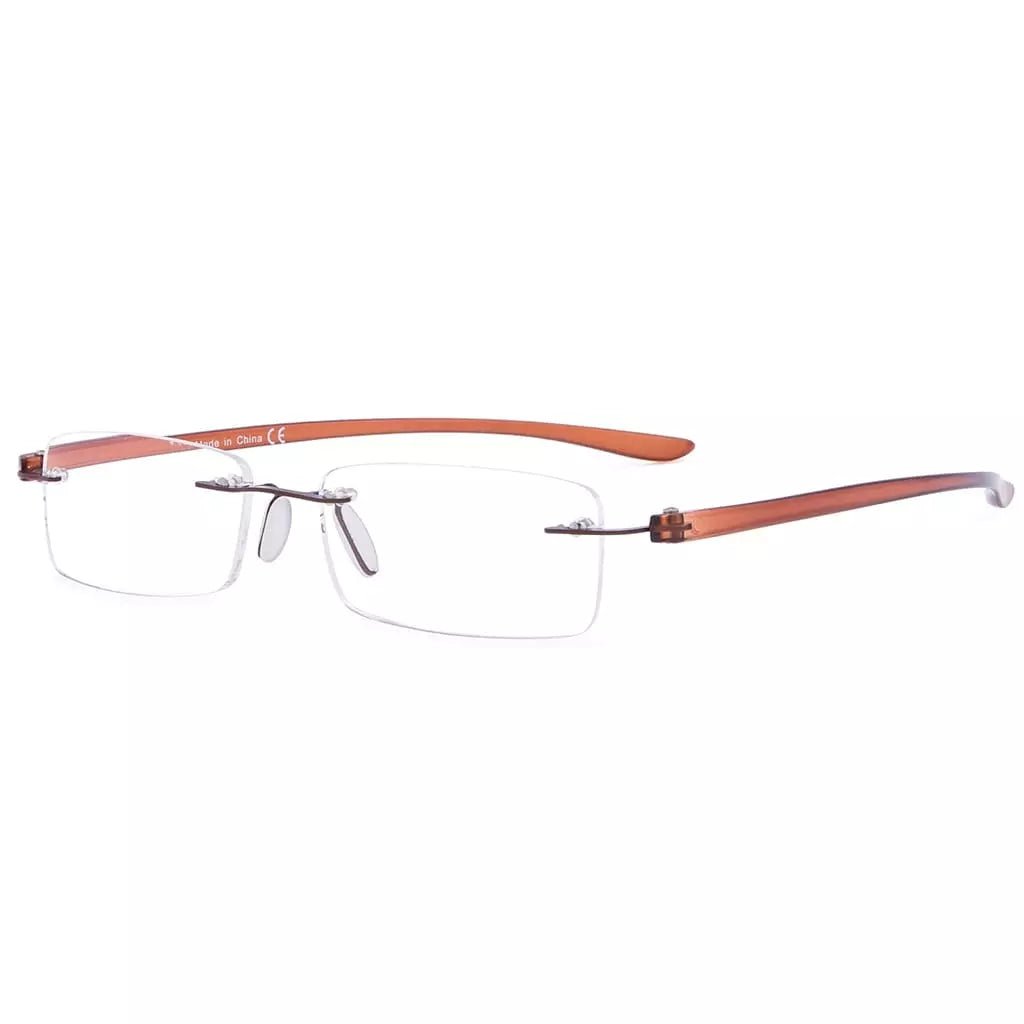 Small Lenes Rectangle Reading Glasses Rimless Readers R14001eyekeeper.com