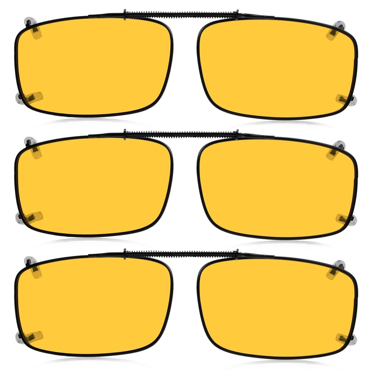 3 Pack Clip on Polarized Night Driving Glasses Women Men