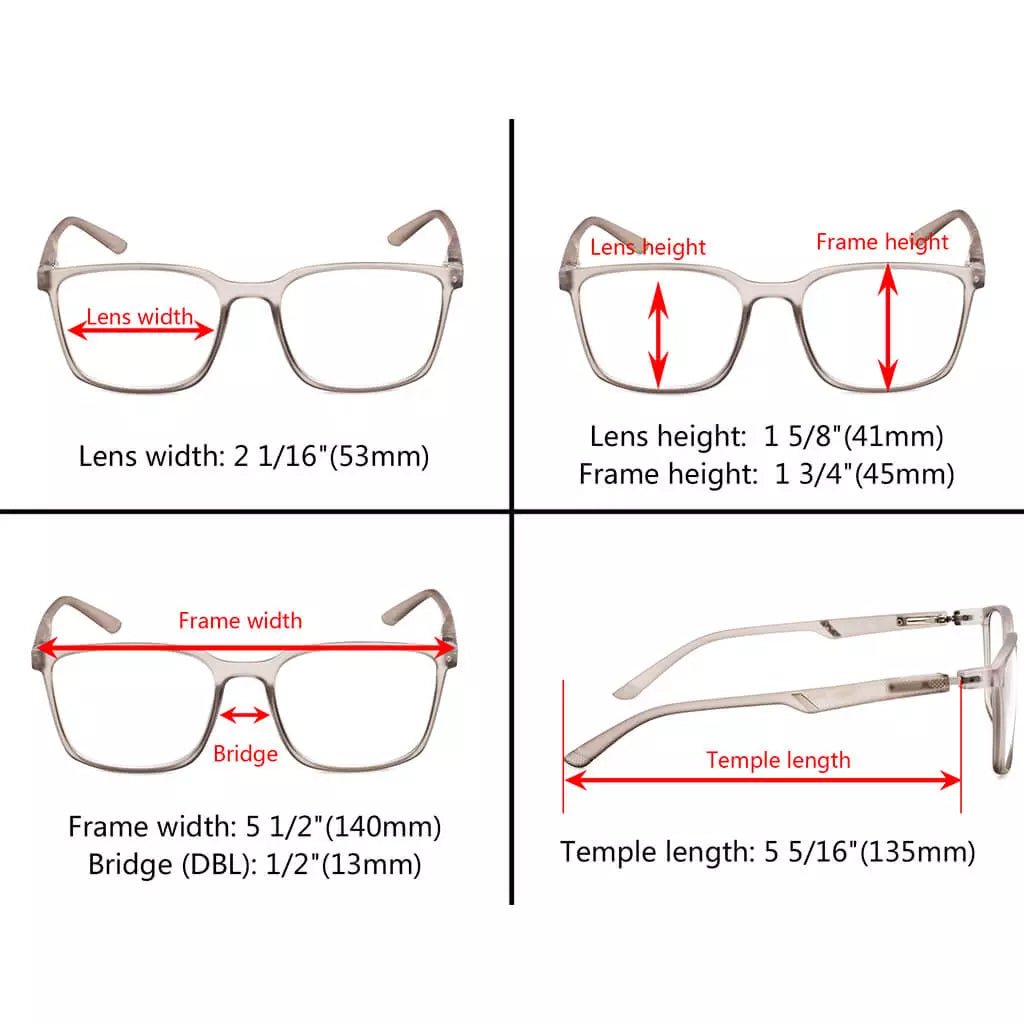 10 Pack Chic Rectangle Reading Glasses Stylish Readers R151eyekeeper.com