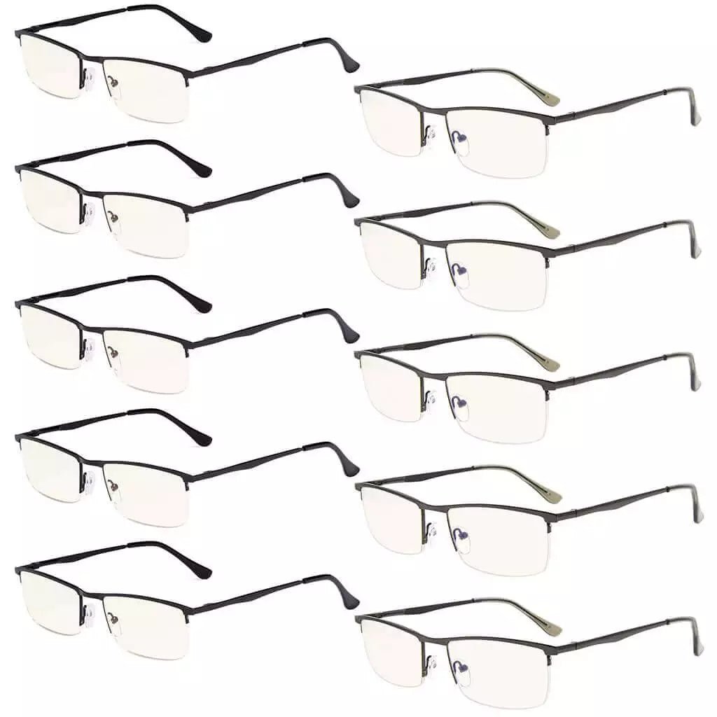 10 Pack Metal Half - rim Blue Light Filter Reading Glasses UVR1614eyekeeper.com