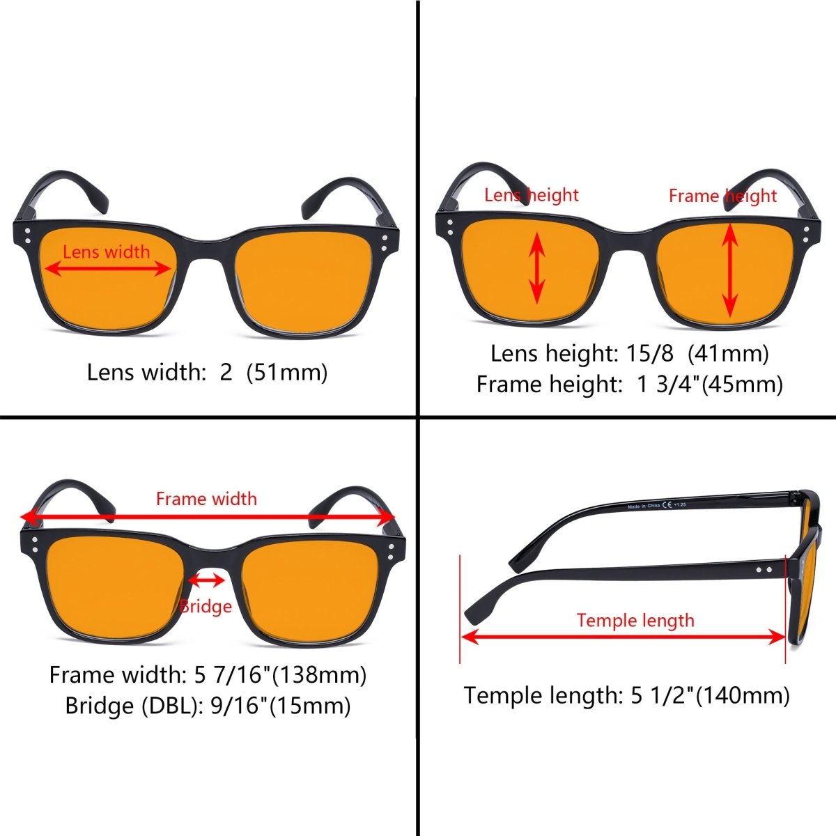 10 Pack Orange Tinted Blue Light Blocking Reading Glasses DST1804eyekeeper.com