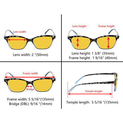 10 Pack Stylish Blue Light Blocking Reading Glasses HP9111eyekeeper.com