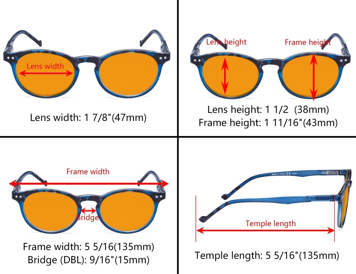 10 Pack Stylish Lightweight Oval Blue Light Blocking Reading Glasses DS071Feyekeeper.com