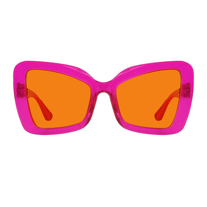 100% Blue Blocking Glasses Cat - eye Orange Lens Metalless Screwless R2315 - B98eyekeeper.com