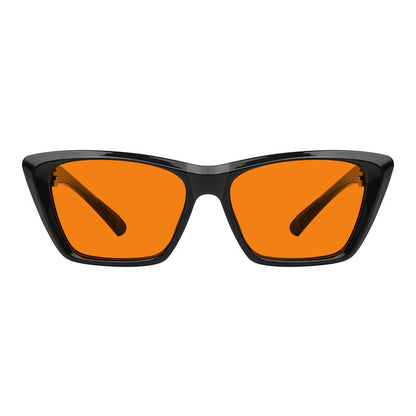 100% Blue Blocking Glasses Orange Lens Cat - eye Metalless Screwless R2514 - B98eyekeeper.com