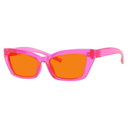 100% Blue Blocking Glasses Orange Lens Cat - eye Metalless Screwless R2516 - B98eyekeeper.com