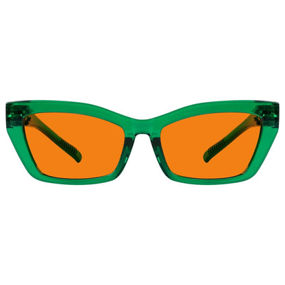 100% Blue Blocking Glasses Orange Lens Cat - eye Metalless Screwless R2516 - B98eyekeeper.com