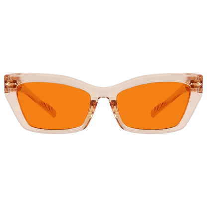 100% Blue Blocking Glasses Orange Lens Cat - eye Metalless Screwless R2516 - B98eyekeeper.com