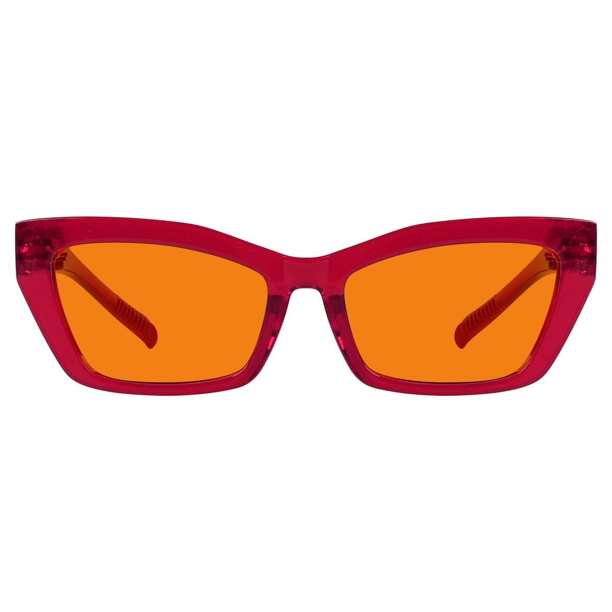 100% Blue Blocking Glasses Orange Lens Cat - eye Metalless Screwless R2516 - B98eyekeeper.com