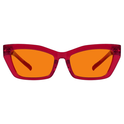 100% Blue Blocking Glasses Orange Lens Cat - eye Metalless Screwless R2516 - B98eyekeeper.com