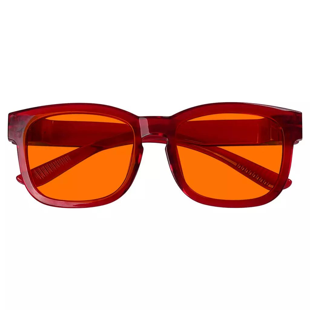 100% Blue Blocking Glasses Square Orange Lens Metalless Screwless Eyewear R033 - B98eyekeeper.com