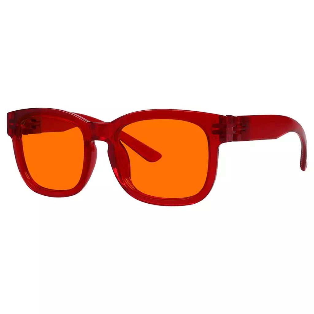 100% Blue Blocking Glasses Square Orange Lens Metalless Screwless Eyewear R033 - B98eyekeeper.com