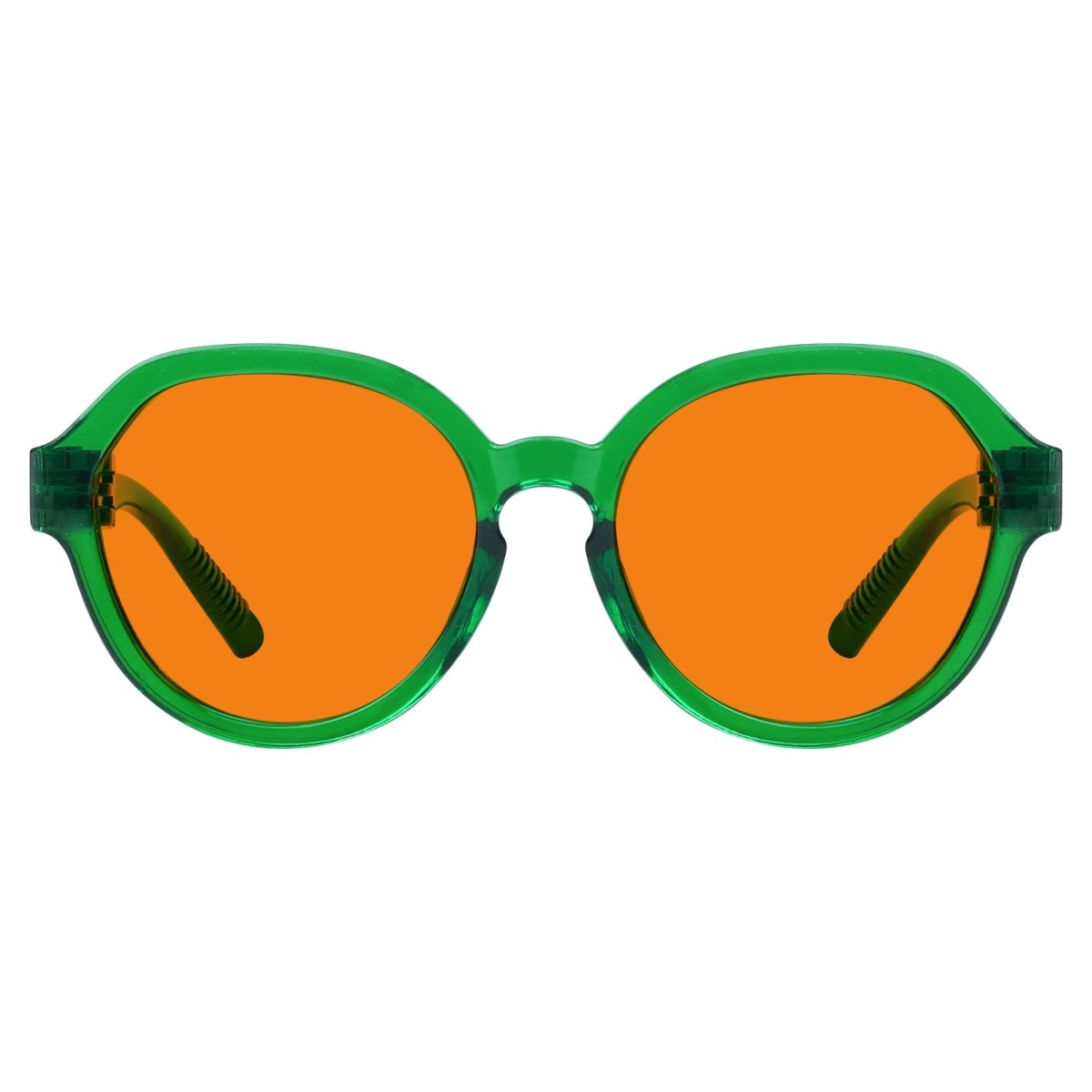 100% Blue Blocking Orange Glasses Oversized Metalless Nighttime Eyewear R2317 - B98eyekeeper.com