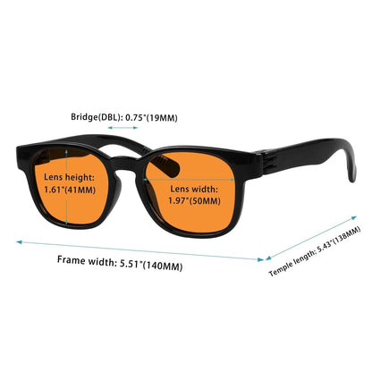 100% Blue Blocking Orange Lens Square Metalless Glasses NR144 - B98eyekeeper.com