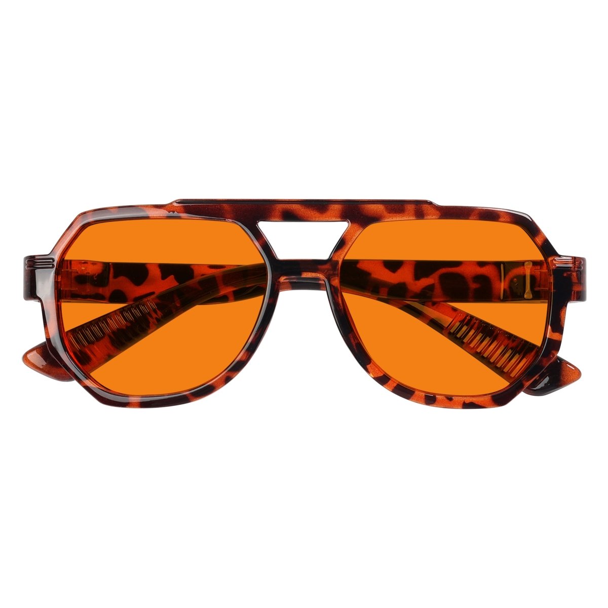 100% Blue Light Blocking Orange Metalless Pilot Glasses NR2309 - B98eyekeeper.com