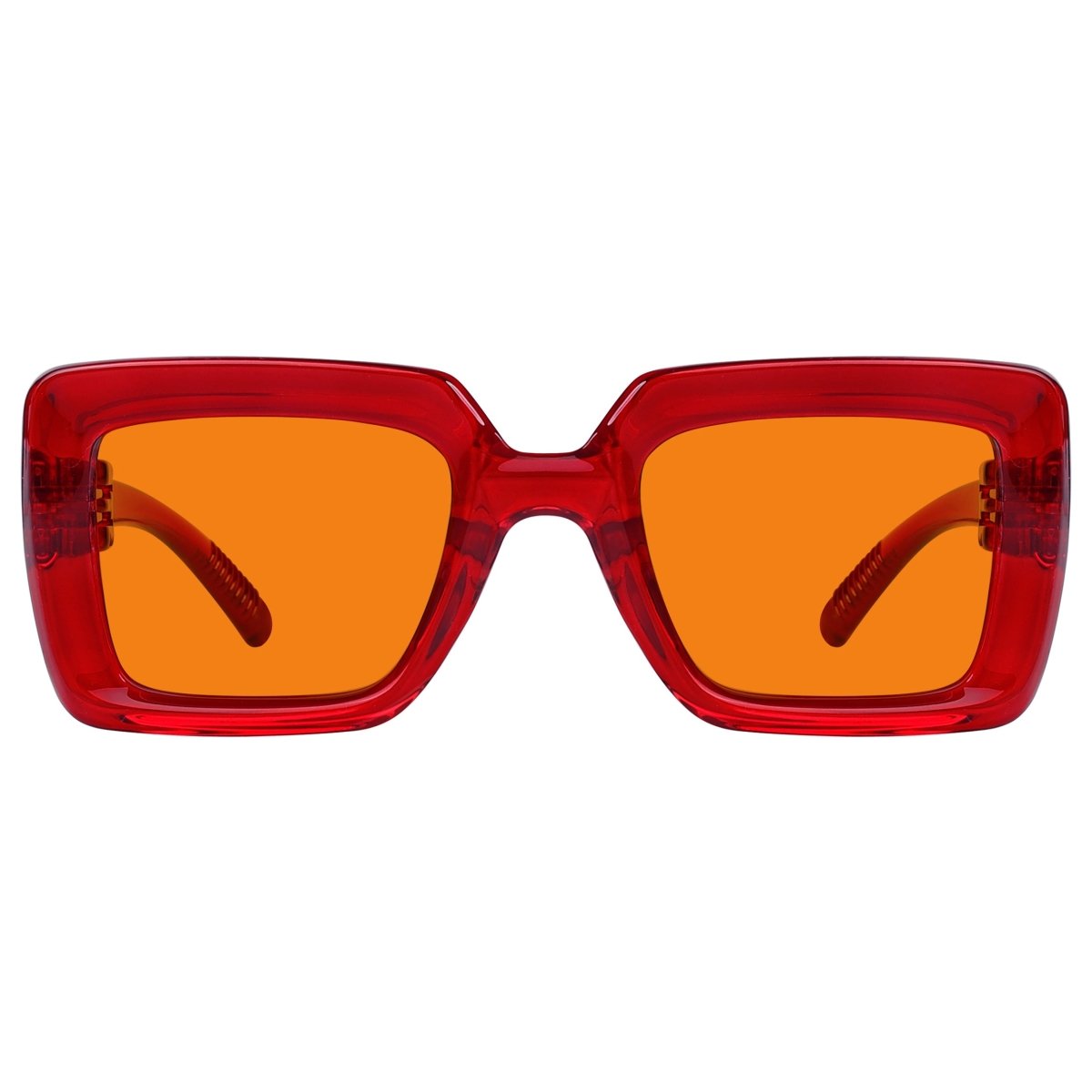 100% Blue Light Blocking Orange Thick Frame Screwless Eyewear NR2101 - B98eyekeeper.com