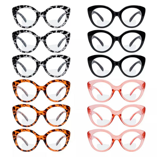 12 Pack Cat - eye Bifocal Reading Glasses Round Lens BR2012eyekeeper.com