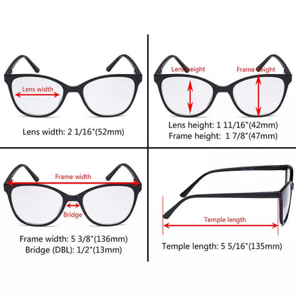 12 Pack Cat - eye Oversized Reading Glasses Stylish Readres FH1570eyekeeper.com