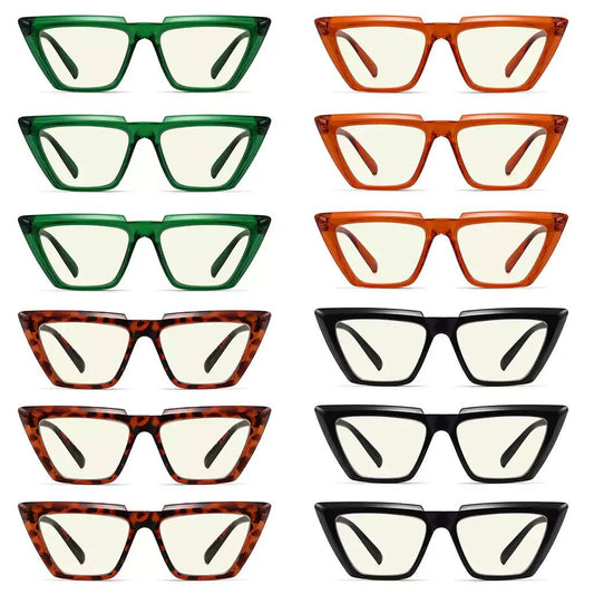 12 Pack Funky Cat - eye Blue Light Filter Reading Glasses UV2138eyekeeper.com