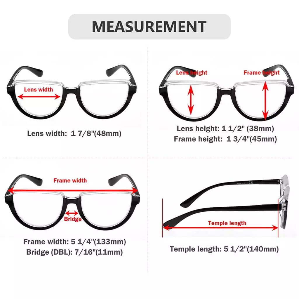 12 Pack Half Moon Reading Glasses Stylish Comfortable Readers R2006eyekeeper.com