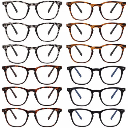 12 Pack Metal Arms Reading Glasses Classic Stylish Readers RJ003eyekeeper.com