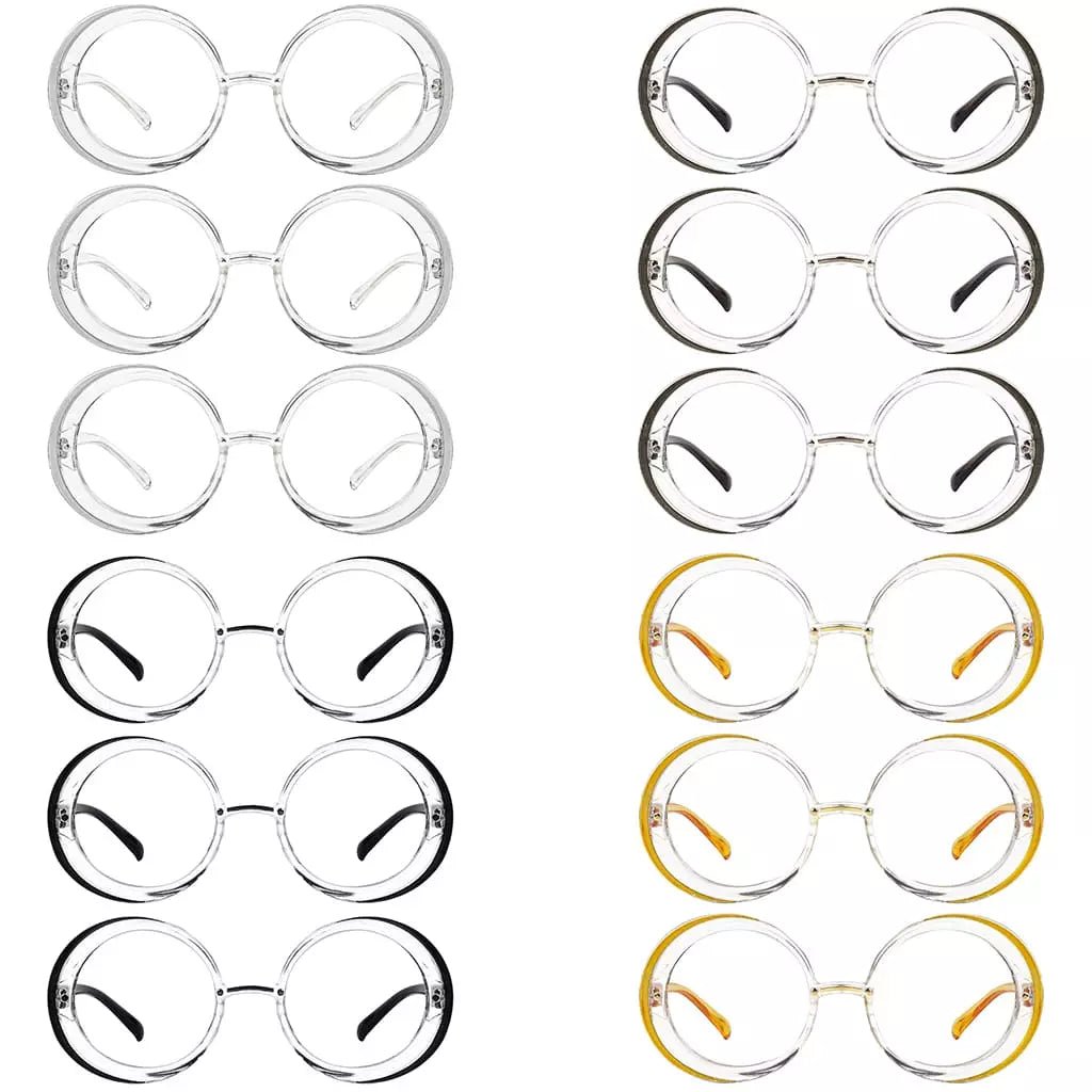 12 Pack Reading Glasses Small Round Readers R2005Neyekeeper.com