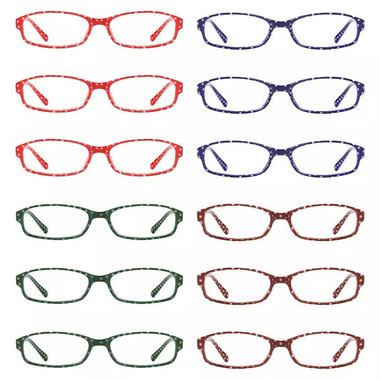 12 Pack Small Polka Dots Reading Glasses R908PBeyekeeper.com
