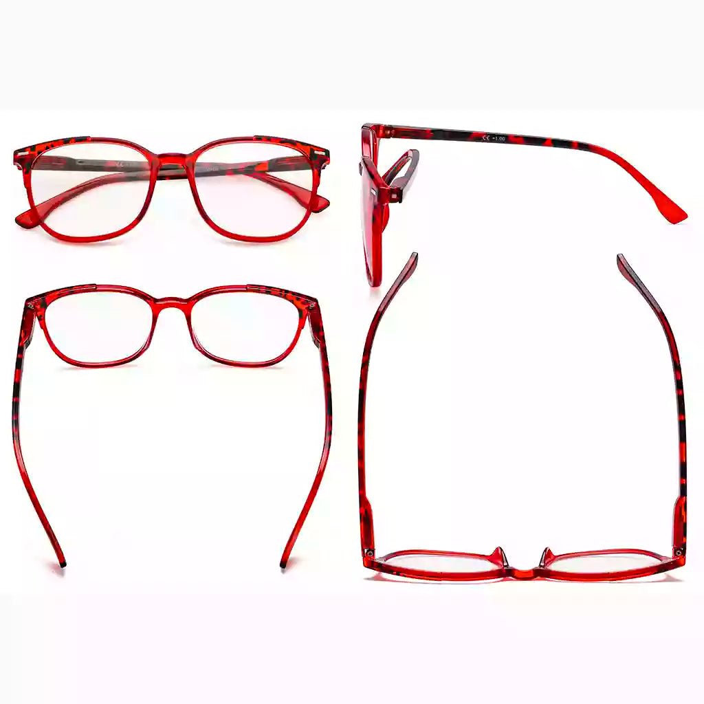 12 Pack Stylish Oversized Pattern Reading Glasses R9001Deyekeeper.com