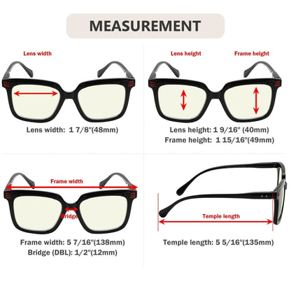 12 Pack Stylish Square Blue Light Filter Reading Glasses UV2108eyekeeper.com