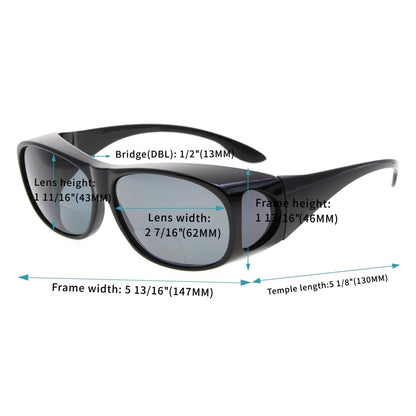 2 Pack Fashion Fitover Polarized Bifocal Reading Sunglasses S029PGSGeyekeeper.com