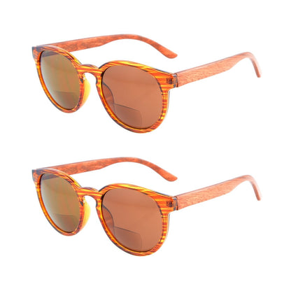 2 Pack Stylish Round Bifocal Reading Sunglasses S009 - Beyekeeper.com