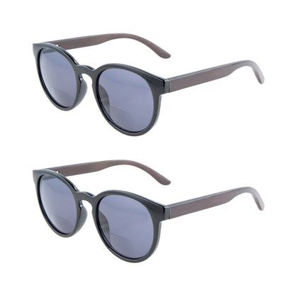 2 Pack Stylish Round Bifocal Reading Sunglasses S009 - Beyekeeper.com