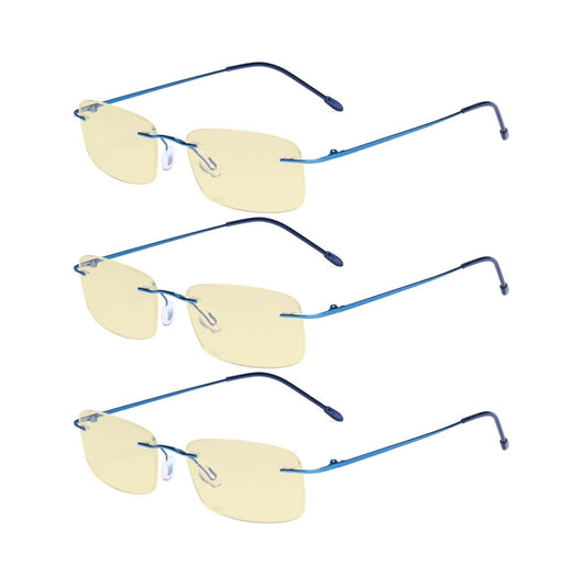 Paquet de 3 lunettes de lecture sans monture bloquant la lumière bleue TMWK8