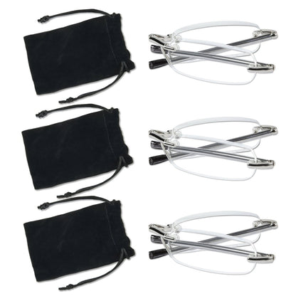 3 Pack Rimless Reading Glasses Foldable Readers R15081eyekeeper.com