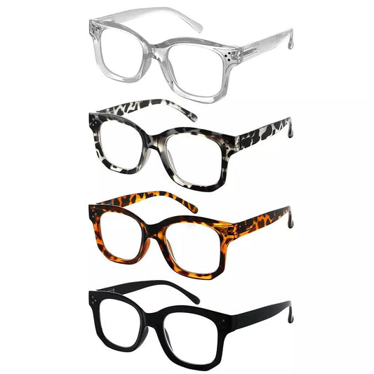4 Pack Fashionable Reading Glasses Thicker Frame R2002eyekeeper.com