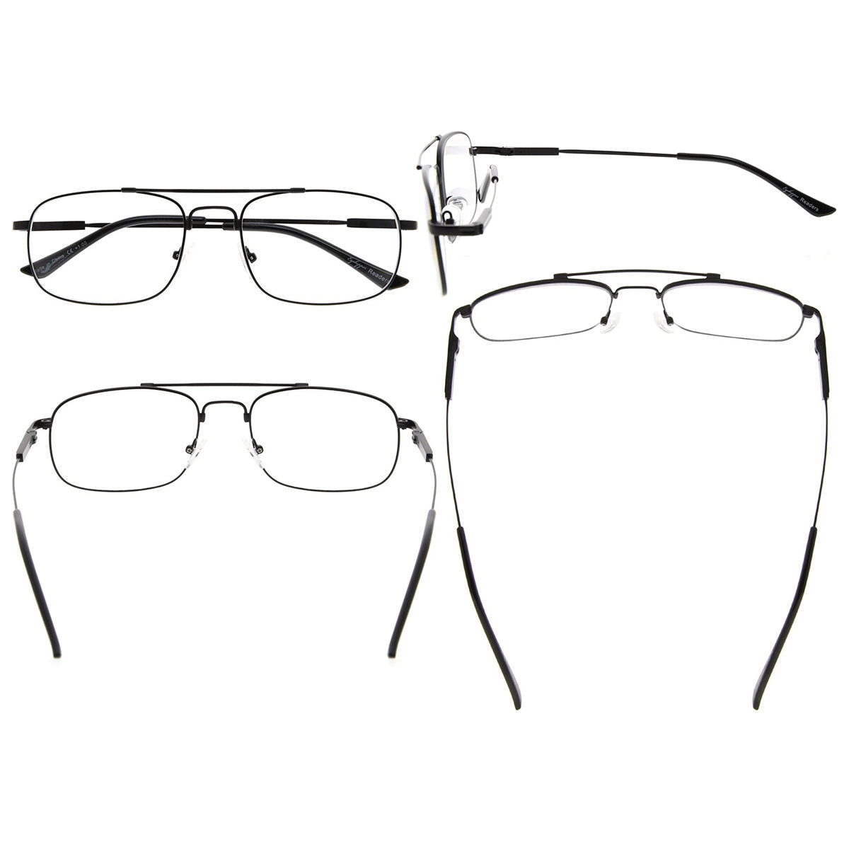 4 Pack Rectangle Reading Glasses Retro Full Rim Women R1705