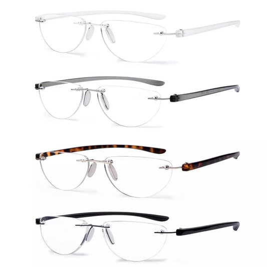 4 Pack Rimless Reading Glasses Half Moon Readers R2202eyekeeper.com