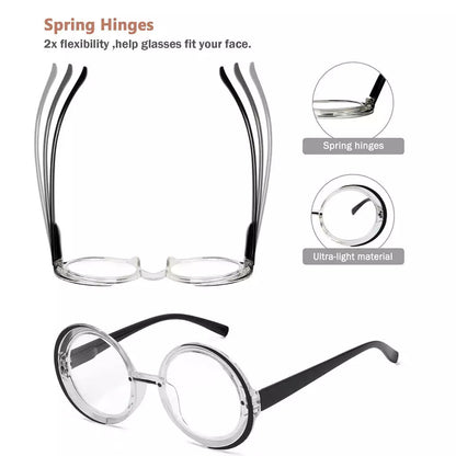 4 Pack Round Reading Glasses Stylish Readers R2005Neyekeeper.com