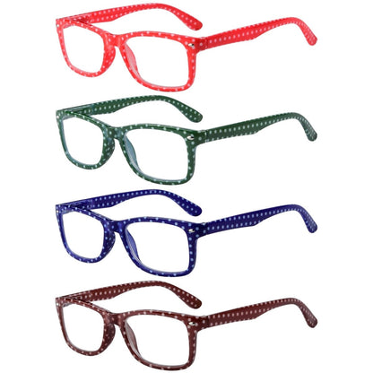 4 Pack Stylish Polka Dots Reading Glasses R075Peyekeeper.com