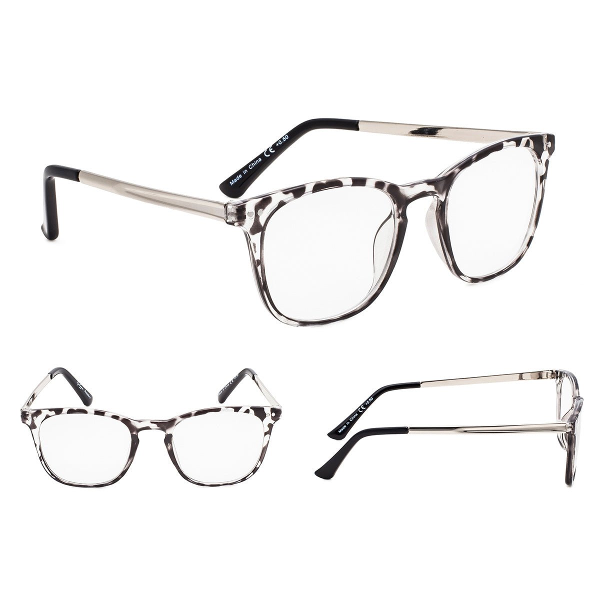 4 Pack Stylish Square Reading Glasses Animal Print Readers RJ003eyekeeper.com