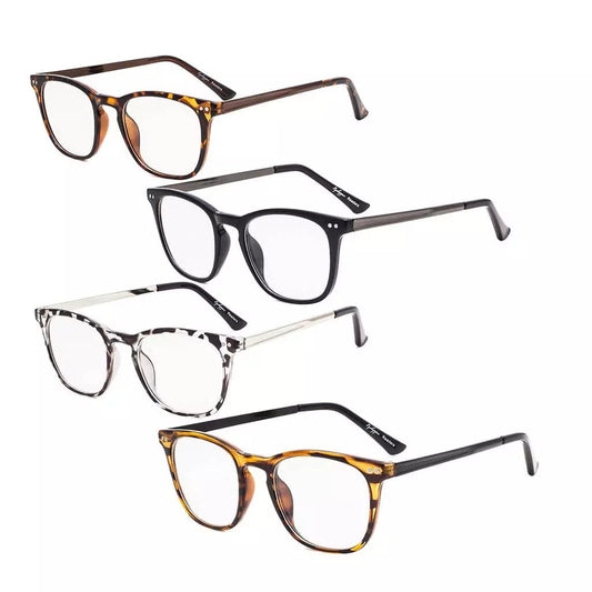 4 Pack Stylish Square Reading Glasses Animal Print Readers RJ003eyekeeper.com