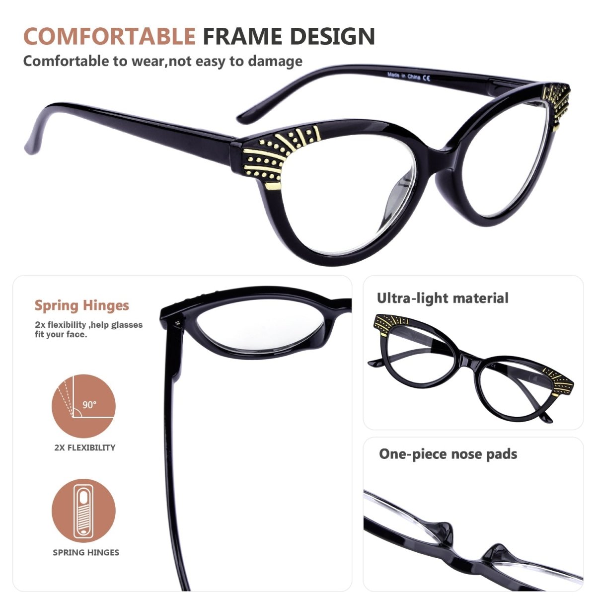 10 Pack Cat-eye Reading Glasses Chic Eyeglasses Women R2123eyekeeper.com