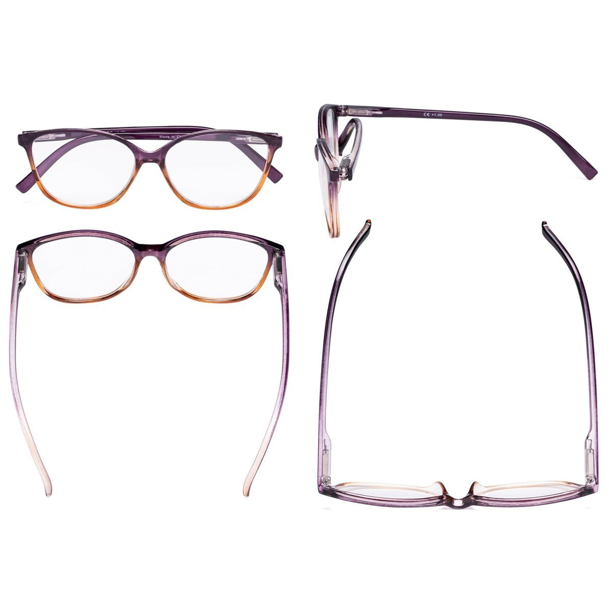 5 Pack lunettes de lecture bicolores yeux de chat Loupes élégantes RFH2-A