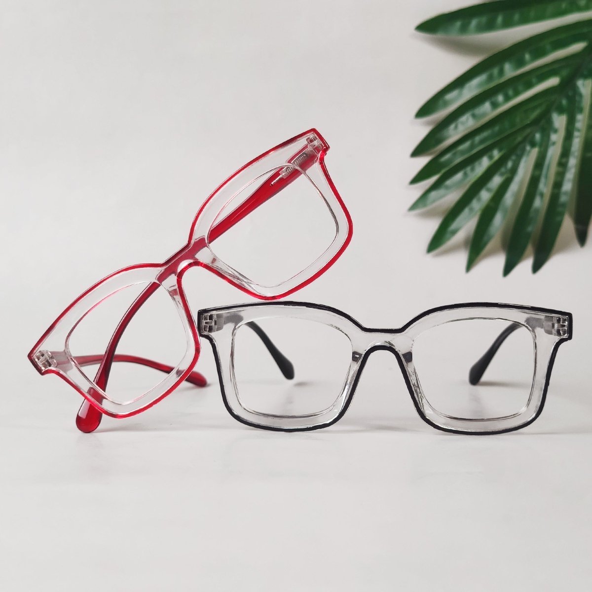 5 Pack Chic Double Color Reading Glasses Square Readers R2105eyekeeper.com