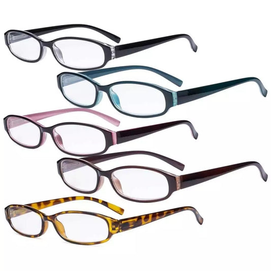 5 Pack Classic Small Reading Glasses Narrow Lens R9104Keyekeeper.com
